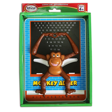 POPULAR PLAYTHINGS Monkey Addition Calculator - Math Learning Toy for Kids 4+, Large Yellow Plastic, Model 50202