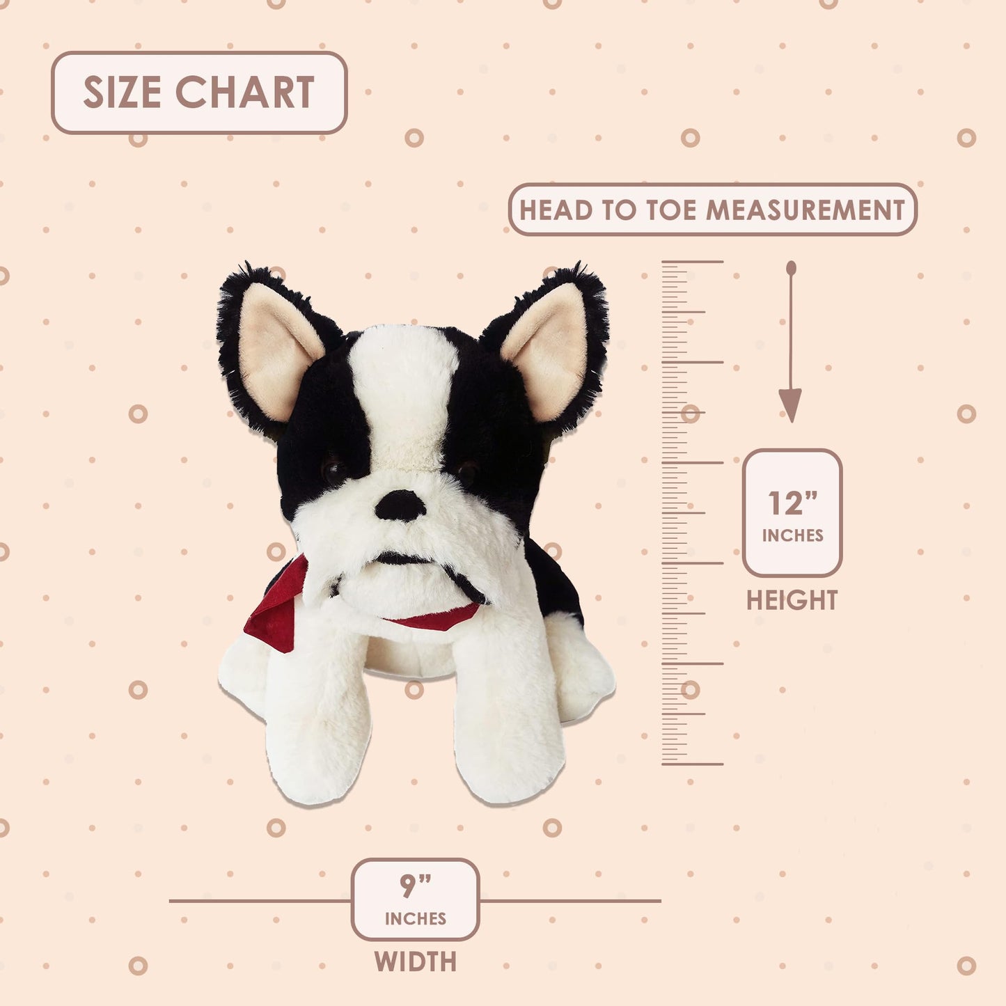 Mon Ami Francois The French Bulldog Stuffed Animal - 12   , Hand Crafted & Soft Cuddly Dog Plush Toy For Little Boys/Girls & Kid