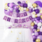 Eaezerav Purple Happy Birthday Banner Signs Happy Birthday Bunting Banner, Birthday Party Garland Decorations For Women Girls, N