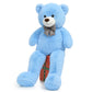Toys Studio Giant Teddy Bear, 59 Inch Big Black Stuffed Animal Life Size Plush Bear Toy With Footprints Gift For Girlfriend Kids