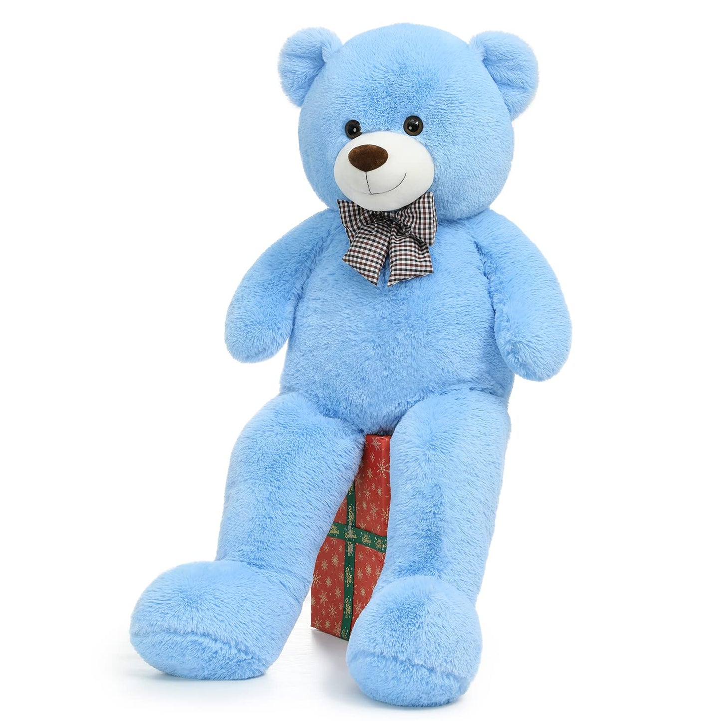 Toys Studio Giant Teddy Bear, 59 Inch Big Black Stuffed Animal Life Size Plush Bear Toy With Footprints Gift For Girlfriend Kids