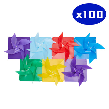 Tsocent 100 Pcs Pinwheels, Light Blue Color Wind Spinners And Party Favors Gifts For Kids, Outdoor Decorational Pinwheels For Ya