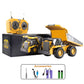 Dwi Dowellin Remote Control Dump Truck Toys for Boys 4-7,Construction Rc car with Metal Bed Lights/Sounds for Kids Age 8-12 Year