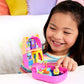 Polly Pocket Dolls and Playset, Kitty Popsicle Resort Compact, Travel Toy with 1 Micro Doll, Pet Puppy & Themed Accessories