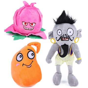 Jhesao 3 Pcs Plants And Zombies Conehead Plush Sets Toy, 1 2 Stuffed Soft Newspaper Zombie Doll, Mummy Pvz Figure Doll New