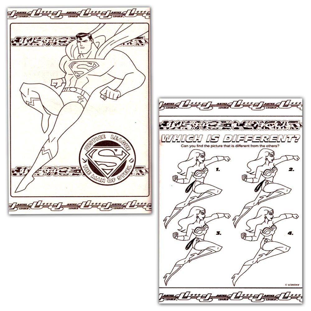 DC Comics Justice League Coloring and Activity Book Bundle with 2 Books Featuring Batman, Superman, Wonder Woman, Green Lantern,