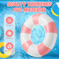 Arrowbash 3 Pcs 2 Pcs Jumbo Inflatable Pool Float 47.24 Inch Floaties Tubes Classic Striped Pool Rings for mature-themed Inflatable Inner Tube for Swimming Beach