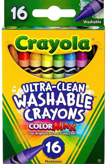 Crayola Ultra-Clean Washable Crayons (526916), 16 Colors