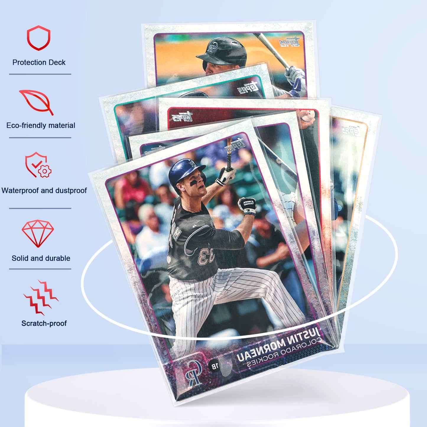 500 Counts Card Sleeves Toploaders For Trading Card, Soft Baseball Card Penny Card Sleeves Fit For Football Card, Sports Cards, Mtg, Yugioh