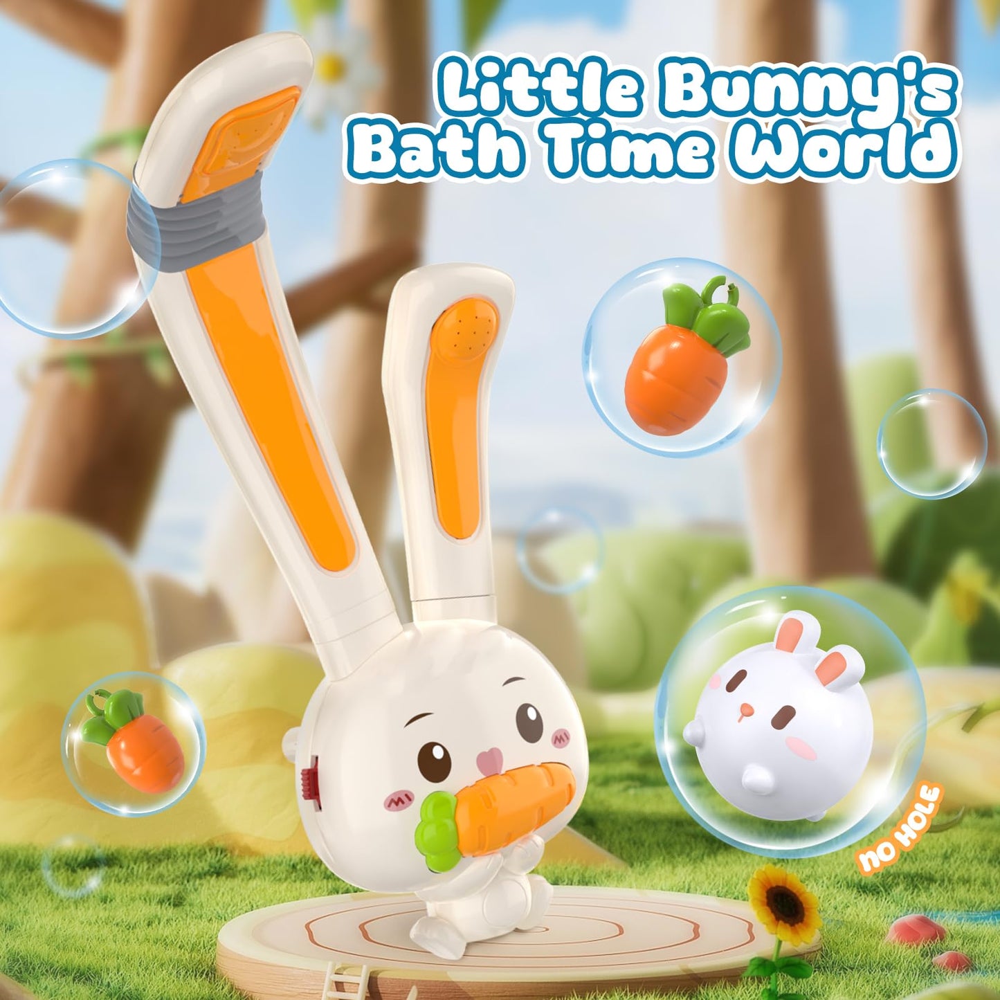 Baby Bath Toys, Rabbit Electric Bathtub Toys With Shower Heads, 3 Spray Modes, Diy Water Slippery Slide Track, No Hole Floating