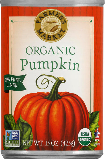 Farmers Market Foods Organic Pumpkin Puree, 15 Oz