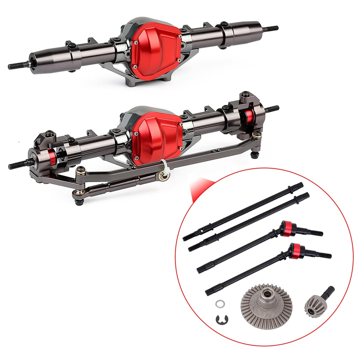 INJORA Metal Front Axle Shaft for 1:10 RC Crawler INJORA SCX10 YQCQ-01 Axle Replacement Parts