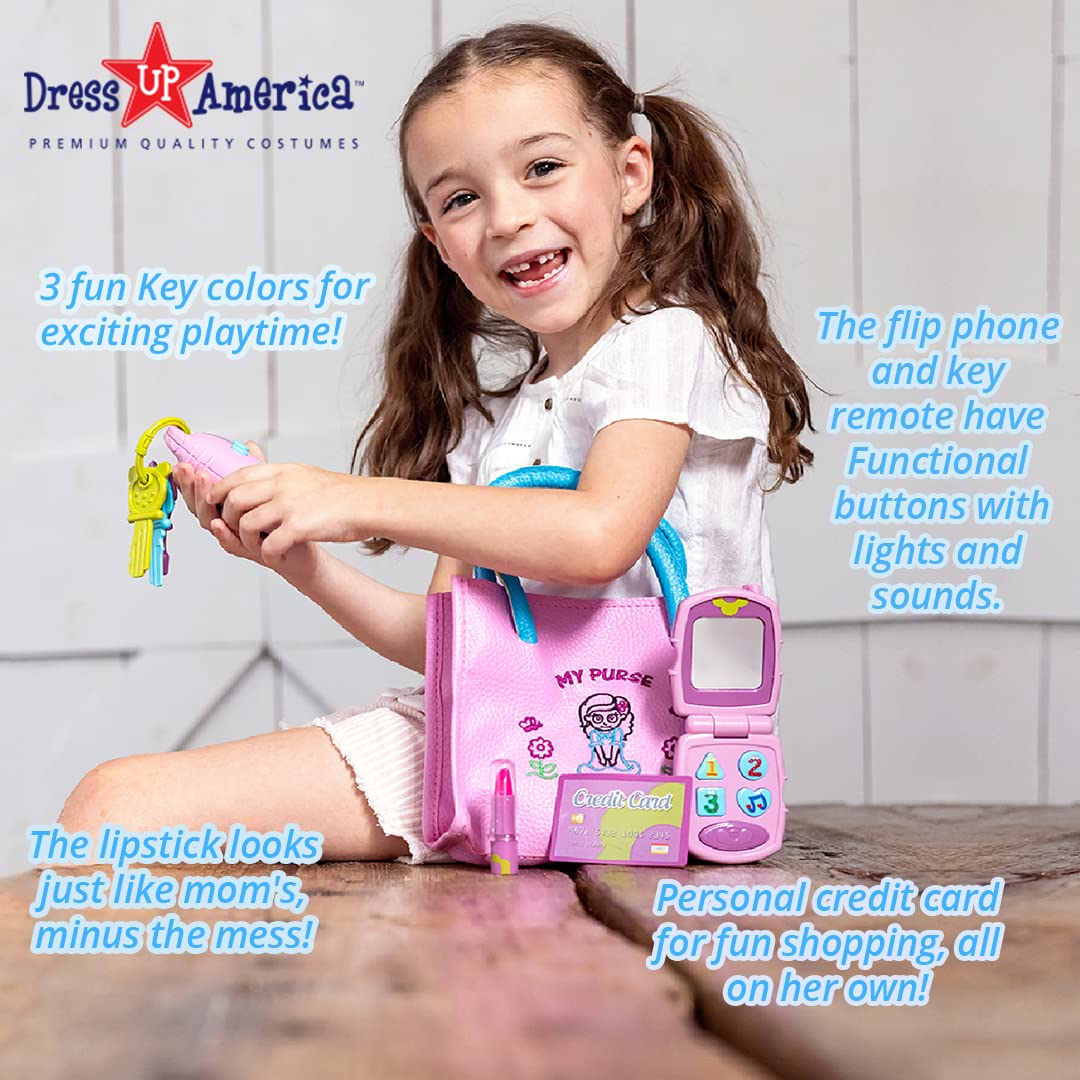 Dress-Up-America Toddler Purse - Pretend Play Purse For Kids - Little Girls Pretend Play Toys | Ages 1, 2, 3 Years Old - My Firs