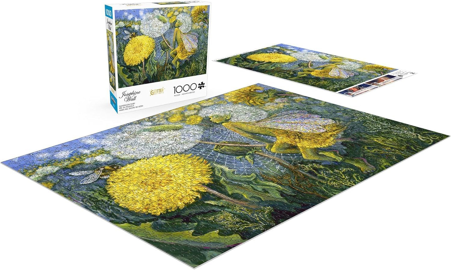 Buffalo Games - Josephine Wall - Glitter - Dandelion Fairy - 1000 Piece Jigsaw Puzzle for mature-themeds - Challenging Puzzle Perfect for Game Nights - Finished Size is 26.75 x 19.75