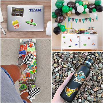 Football Stickers For Scrapbooking Football Stickers For Water Bottles Vinyl Football Stickers (50 Pcs)
