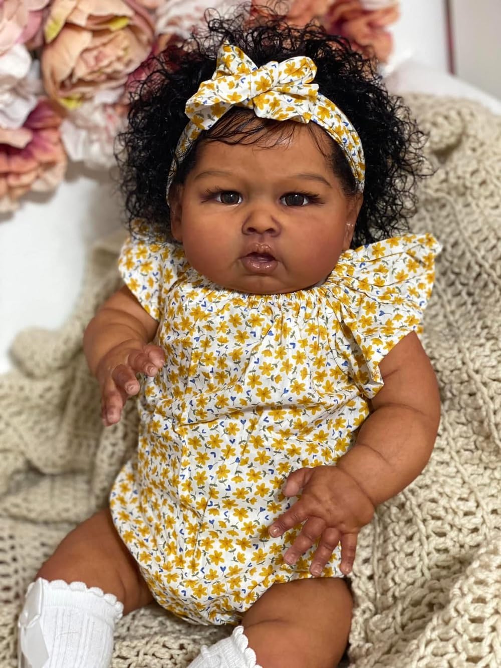 KsiTig 24inch Lifelike Reborn Baby Dolls Black Girls Silicone babie Toddler