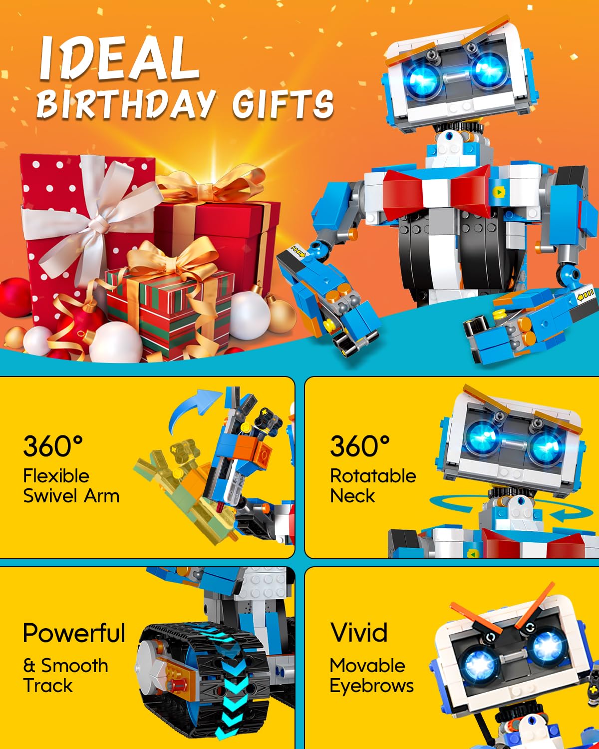 Stem Robot Toys Building Kits, Aukfa Building Toys For Boys Age 8-12, App & Remote Control Blocks Engineering Science Learning Educational Coding Diy Stem Projects Robot Gifts For Boys & Girls(635Pcs)