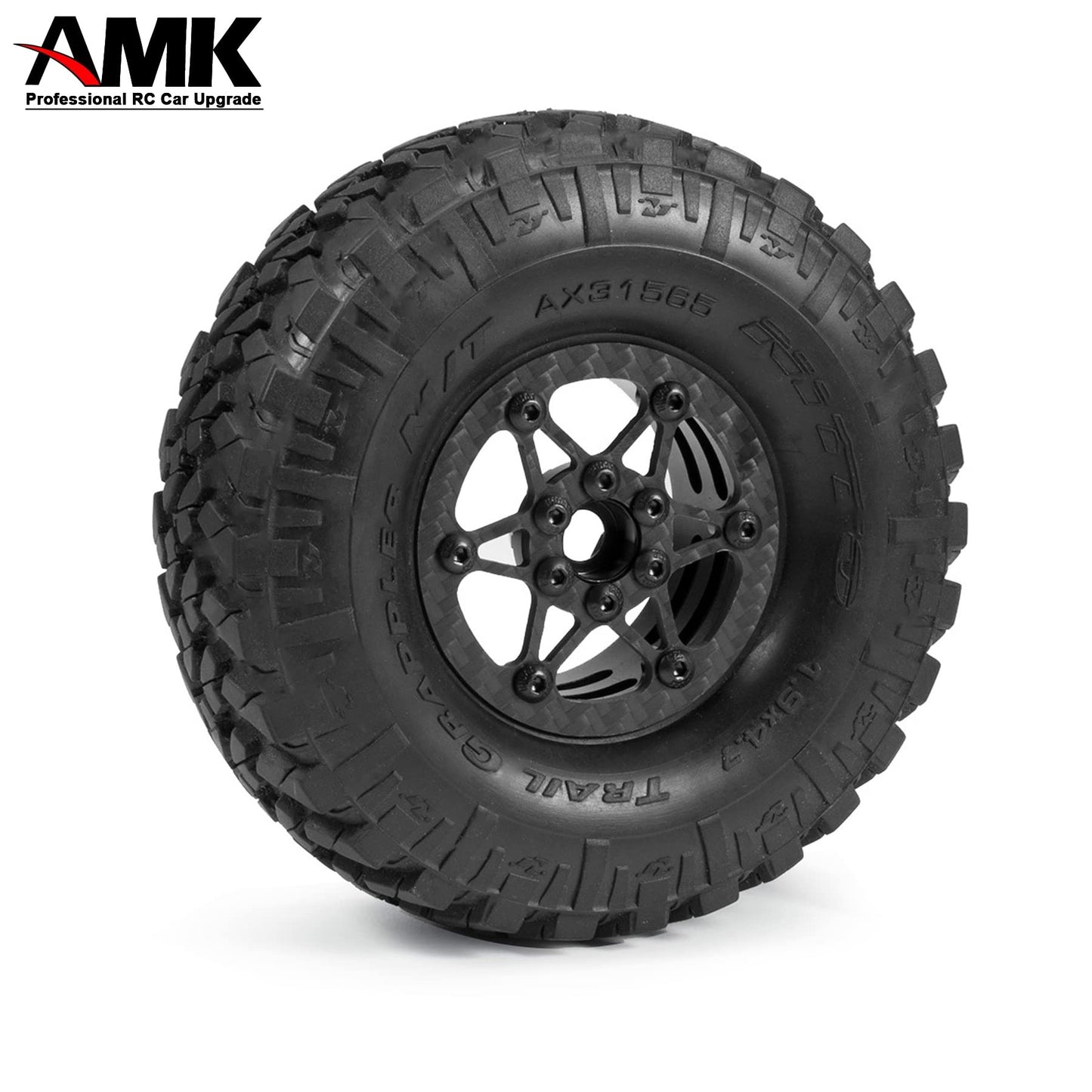 1.9 Beadlock Wheels, 4Pcs Carbon Fiber 1.9 Wheels, 1.41oz/Pcs Lightweight 1.9 Crawler Wheels for Axial SCX10 II SCX10 III Capra