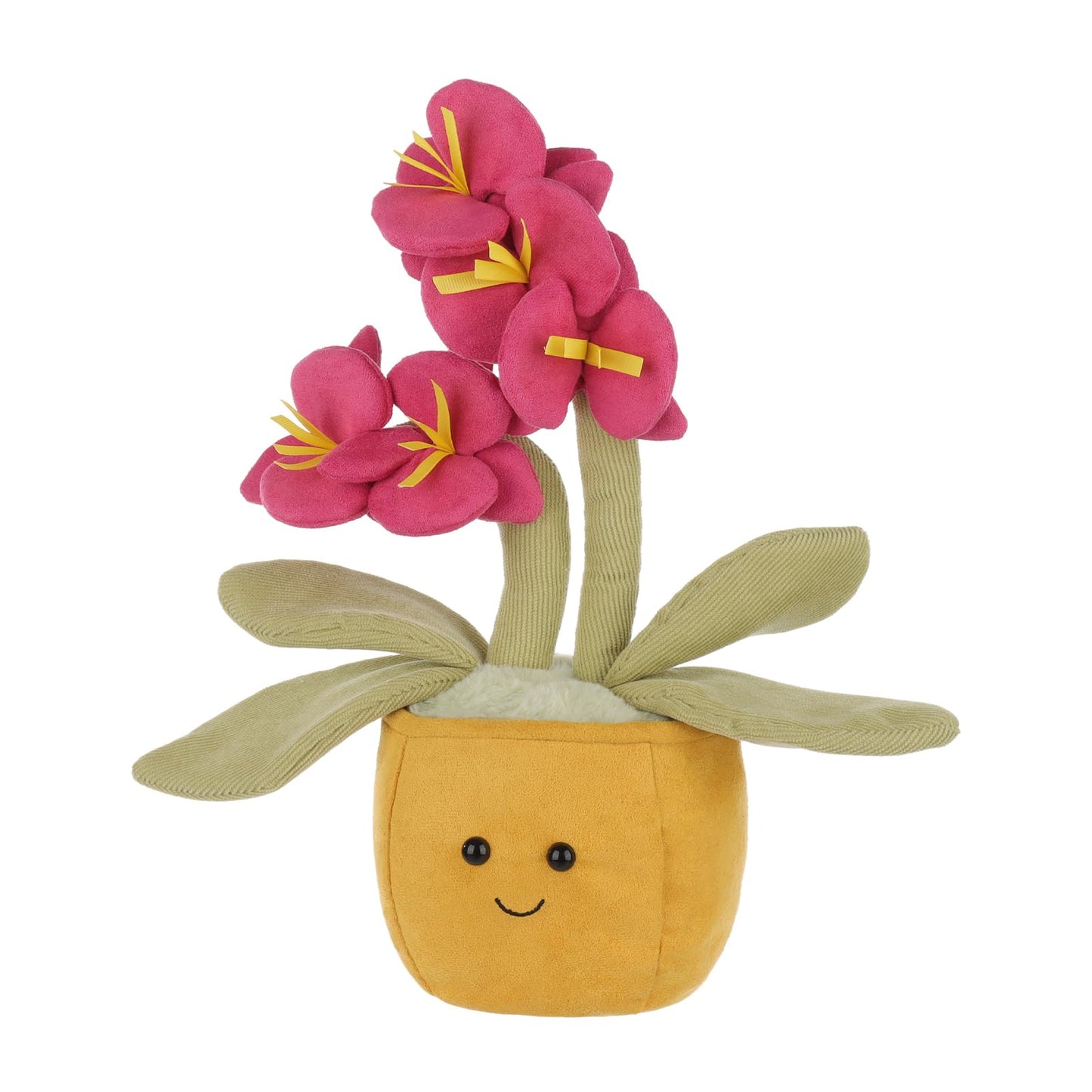 Apricot Lamb Potted Butterfly Orchid Plush Stuffed Flowers For Kids, Soft Cute Plushies Toys For Baby Girl And Boy, Fluffy Potte