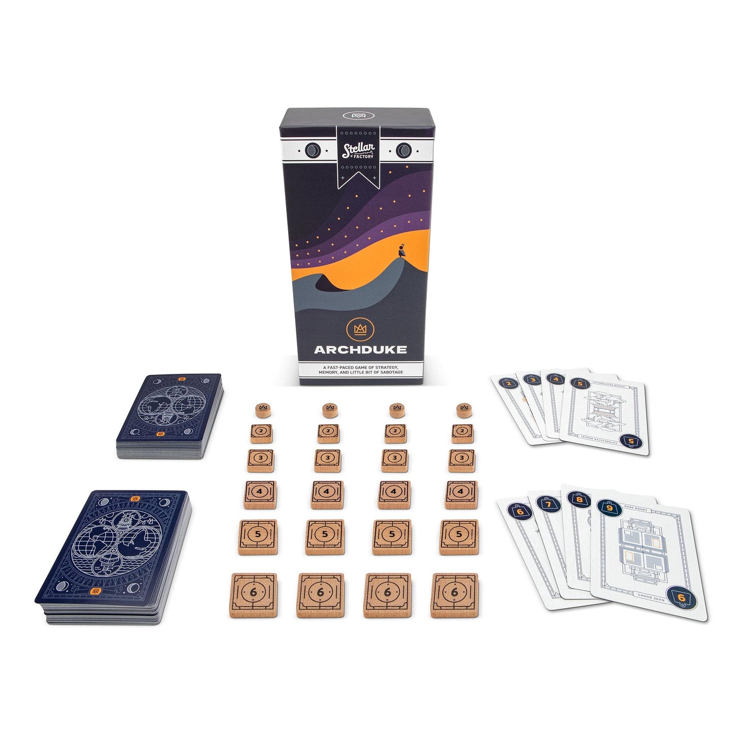 Stellar Factory Archduke Game - Fast-paced Strategy & Memory - Multicolor - Cardstock - Model: ad-base