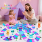 Yomwet Tracks Car Toys Set - 248 PCS Bendable Race Track, Unicorn Car & Pink Train - Large, Pink - Ideal Birthday Gift for Toddler Girls