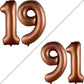 Katchon, Brown 19 Balloon Number - Giant, 40 Inch | 19 Balloons For 19Th Birthday Decorations | Number 19 Balloons Foil | 19 Birthday Balloons For 19 Birthday Decorations | Brown 19 Number Balloons