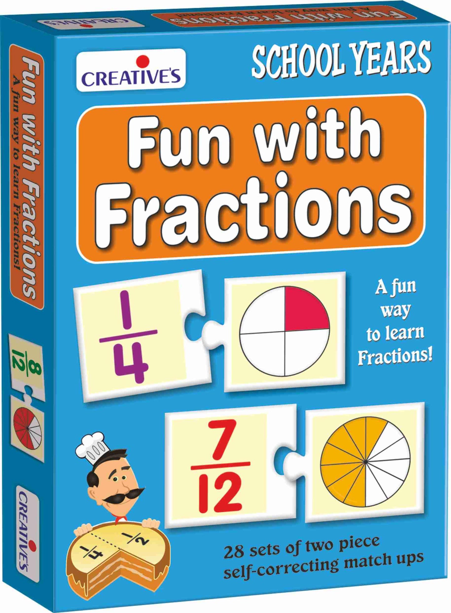 CreativeS Fun With Fractions | Math Educational Game | Numbers Fun Game | 28 Sets Of Two Piece Match-Ups, An Activity Book For 