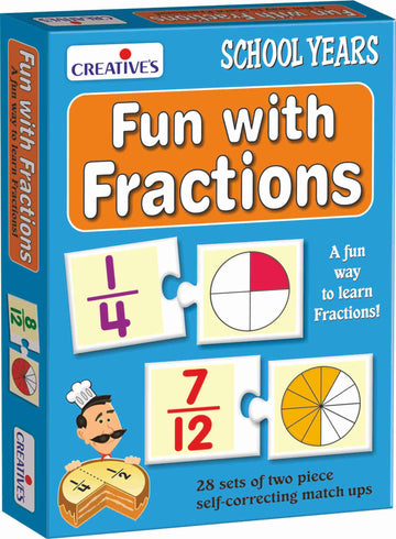 CreativeS Fun With Fractions | Math Educational Game | Numbers Fun Game | 28 Sets Of Two Piece Match-Ups, An Activity Book For 