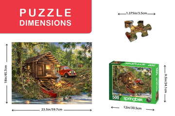 Springbok'S 500 Piece Jigsaw Puzzle Cozy Cabin Life - Made In Usa