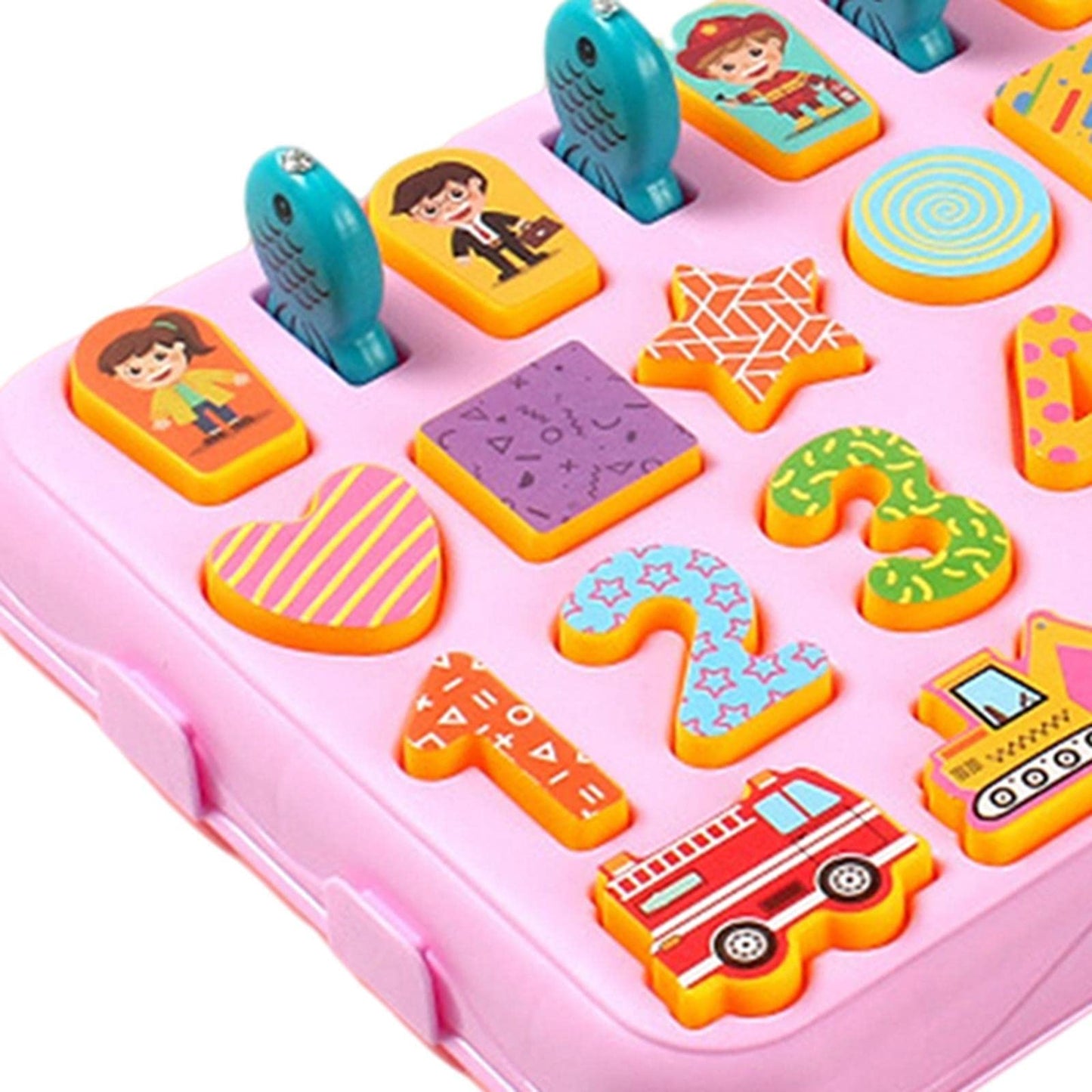 Merishopp Montessori Puzzle Board Early Preschool Toys Shape Pattern Kids Gifts Block 5In1 Pink Xl| Baby Learning Toy | Infant A