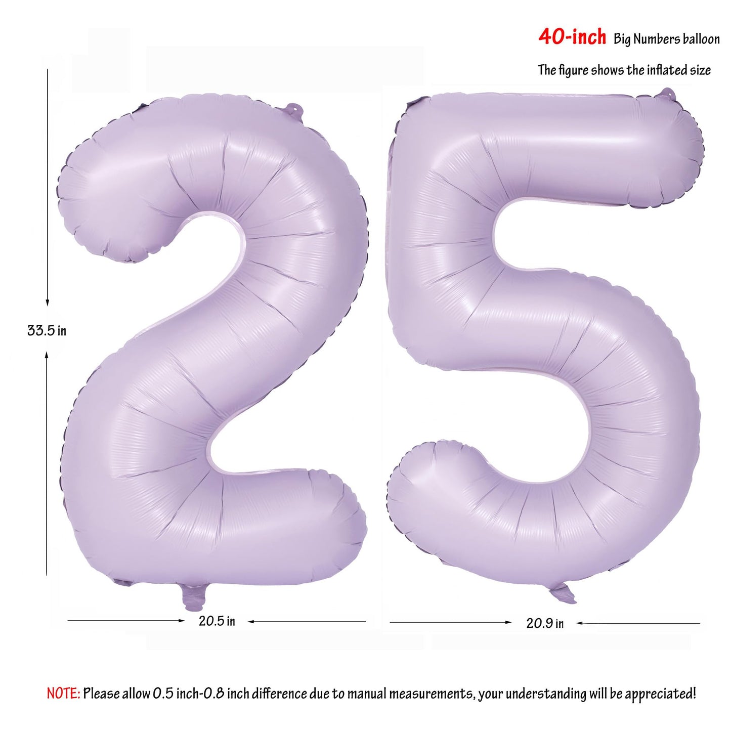 40 In Matte Purple Number Balloons Helium Foil Mylar Balloon Birthday Party Banquet Decoration Digital 25