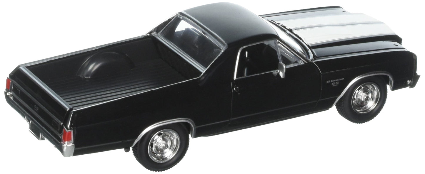 Chevrolet 1/25 El Camino SS Model Car Toy - Black & Light Blue, Metal, Medium, Model 71883A
