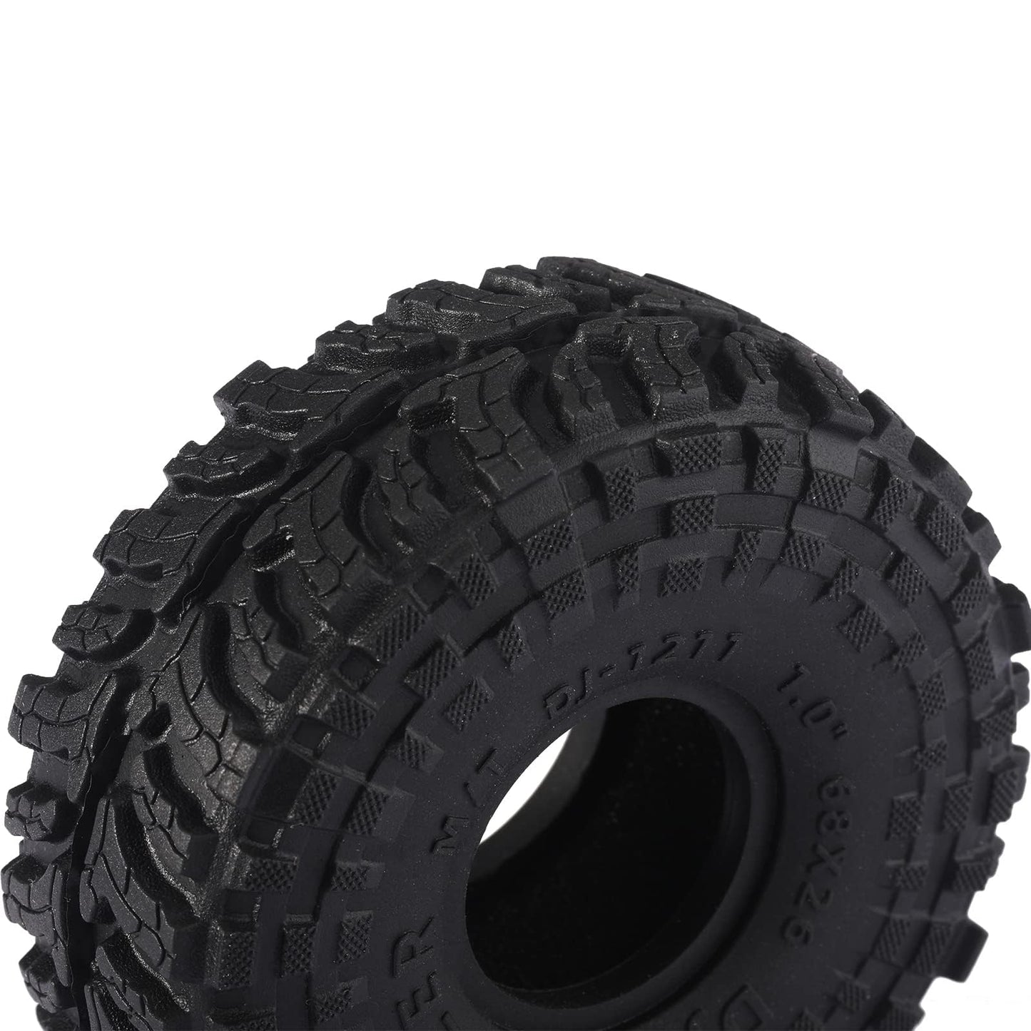 Super Large Soft Sticky 1.0 Crawler Tires 68 * 26Mm For 1/18 1/24 Rc Crawler Car Axial Scx24 Fms Fcx24 Ax24 Upgrade Wheel, Comes