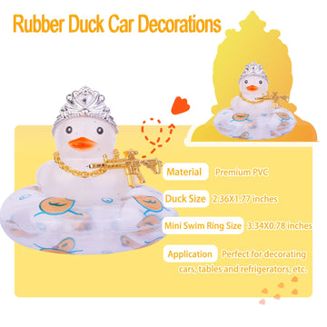Cofubcad Car Rubber Duck Dashboard Decoration Colorful Duck Car Ornaments With Special Props Mini Swim Ring Sunglasses Cowboy Or Sun Hat(A28)
