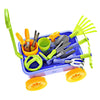 Dimple Kids Gardening Set Tools Wagon Toy - enhanced 15 Piece Gardening Tools & Toddler Wagon Toy Set - Sturdy & Durable - Top Yard  Beach  Sand  Garden Toy - Outside Toys for Toddlers