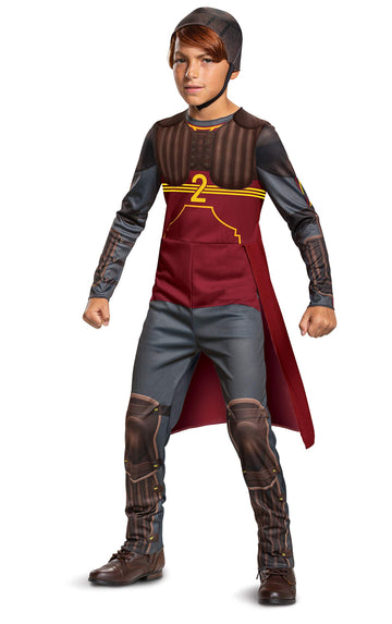Ron Weasley Quidditch Costume For Kids, Classic Harry Potter Boys Outfit, Children Size Medium (7-8) Red