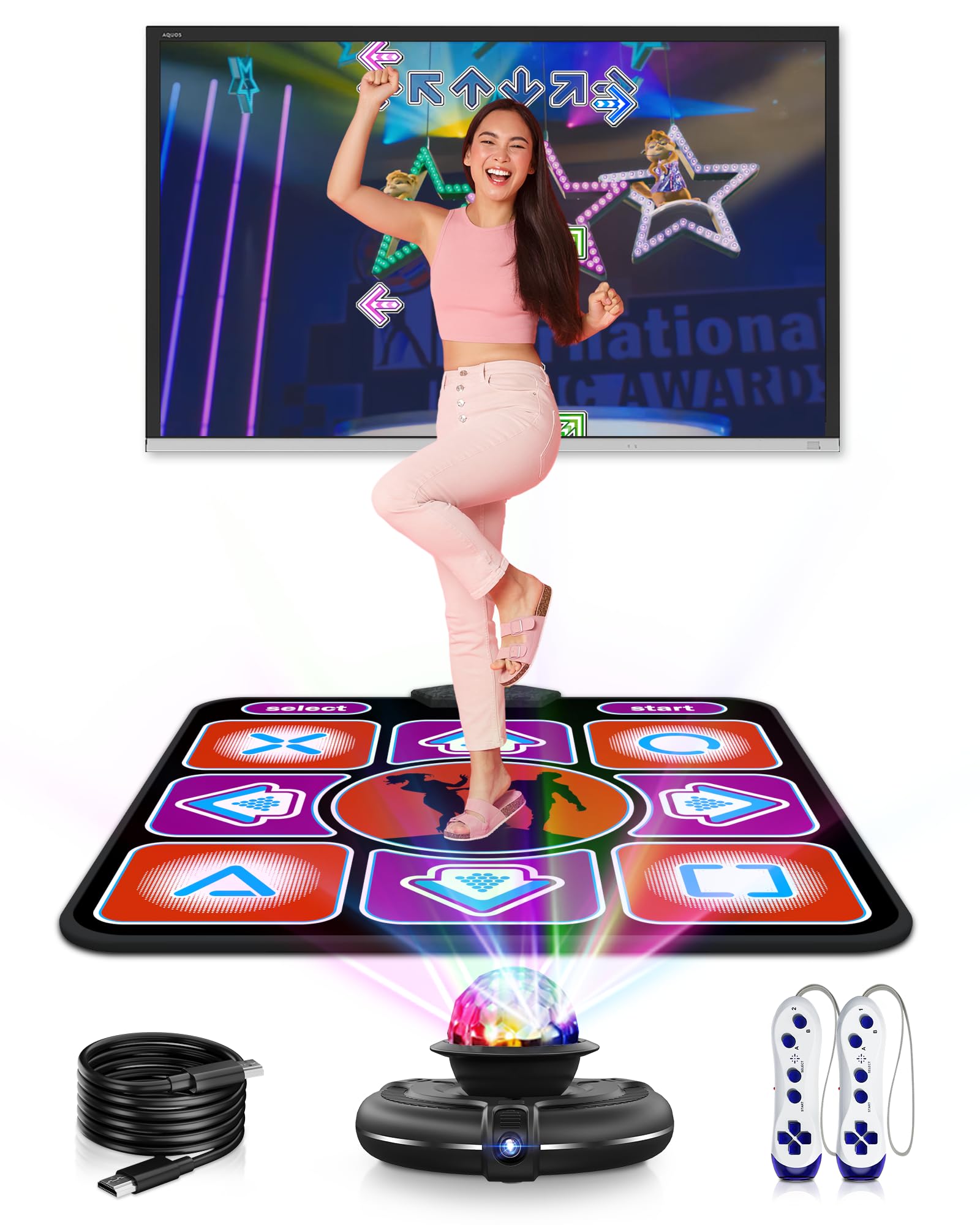 Acelufly Dance Mat, Electronic Dance Mat For Tv With Camera, Non-Slip Dance Mat For Girls, Birthday Gifts Dance Game Mat For Kid