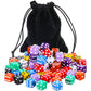 Blulu 6-Sided Games Dice Set, Colored Dice with Black Velvet Pouches for Playing Games, Like Board Games, Dice Games, Math Games