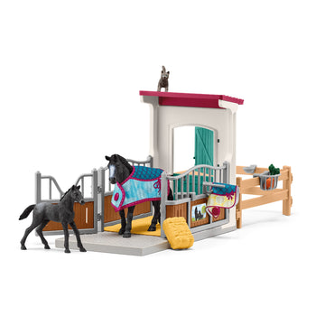 Schleich Horse Club — 34-Piece Stall Playset, Stable Play Set Extension With Mare And Foal Figurines, Toys For Girls & Boys Ages 5+