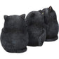 Nemesis Now Three Wise Fat Cats 8.5Cm Figurine, Resin, Black