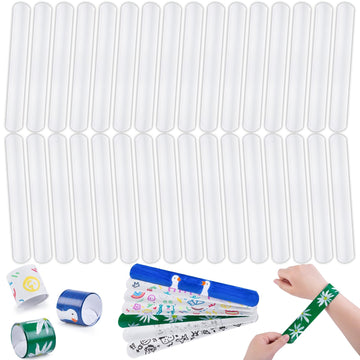 MCPINKY Slap Bracelets White,72PCS IHalloween DIY Slap Bands Halloween Toys for Kids Girls Boys Halloween Party Favors Halloween