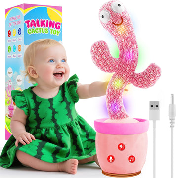 Rechargeable Dancing Talking Cactus Toy  Interactive Cactus Baby Toy Mimicking Singing  Educational Baby Toys w/ 51 limited availability English Songs for Babies  Baby Girl Toys Gifts  Stocking Stuffers for Kids
