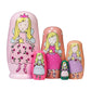 5 Pieces Cute Nesting Dolls Matryoshka Doll Russian Handmade Wooden Dolls Cartoon Angel Girl Pattern Toy Gift 6 Tall