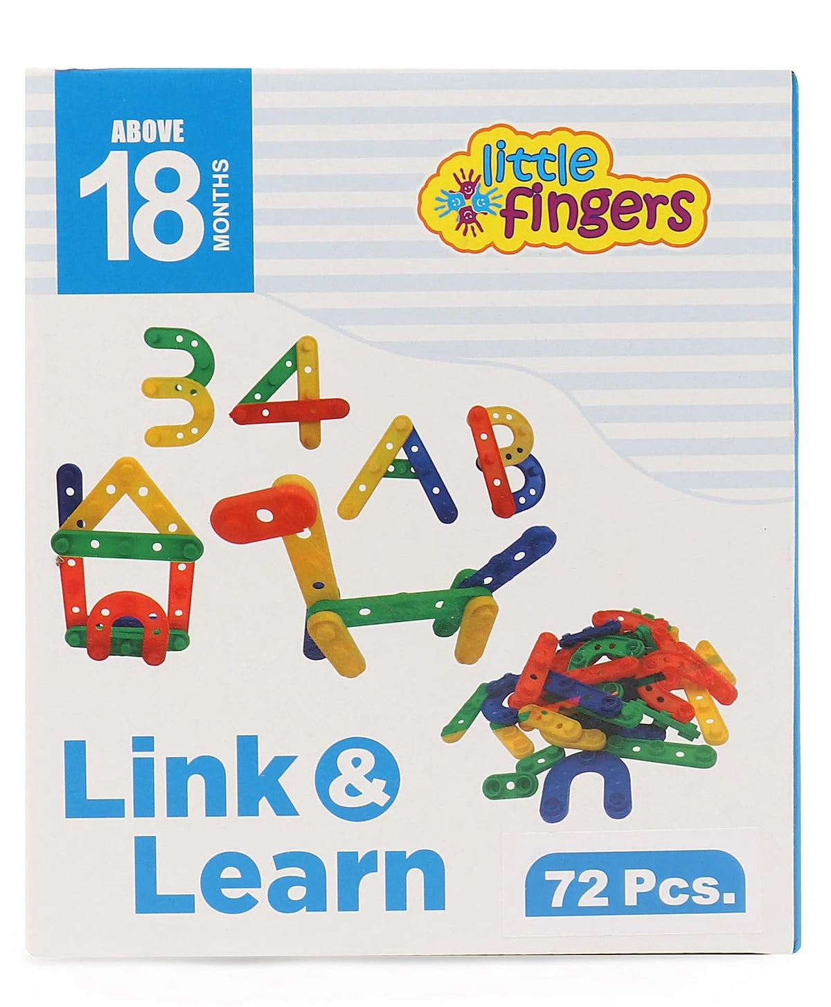 Little Finger Link and Learn Blocks Toy Set, Building Blocks, 18 Months+, Plastic, Educational Learning Toy, Creative Building S