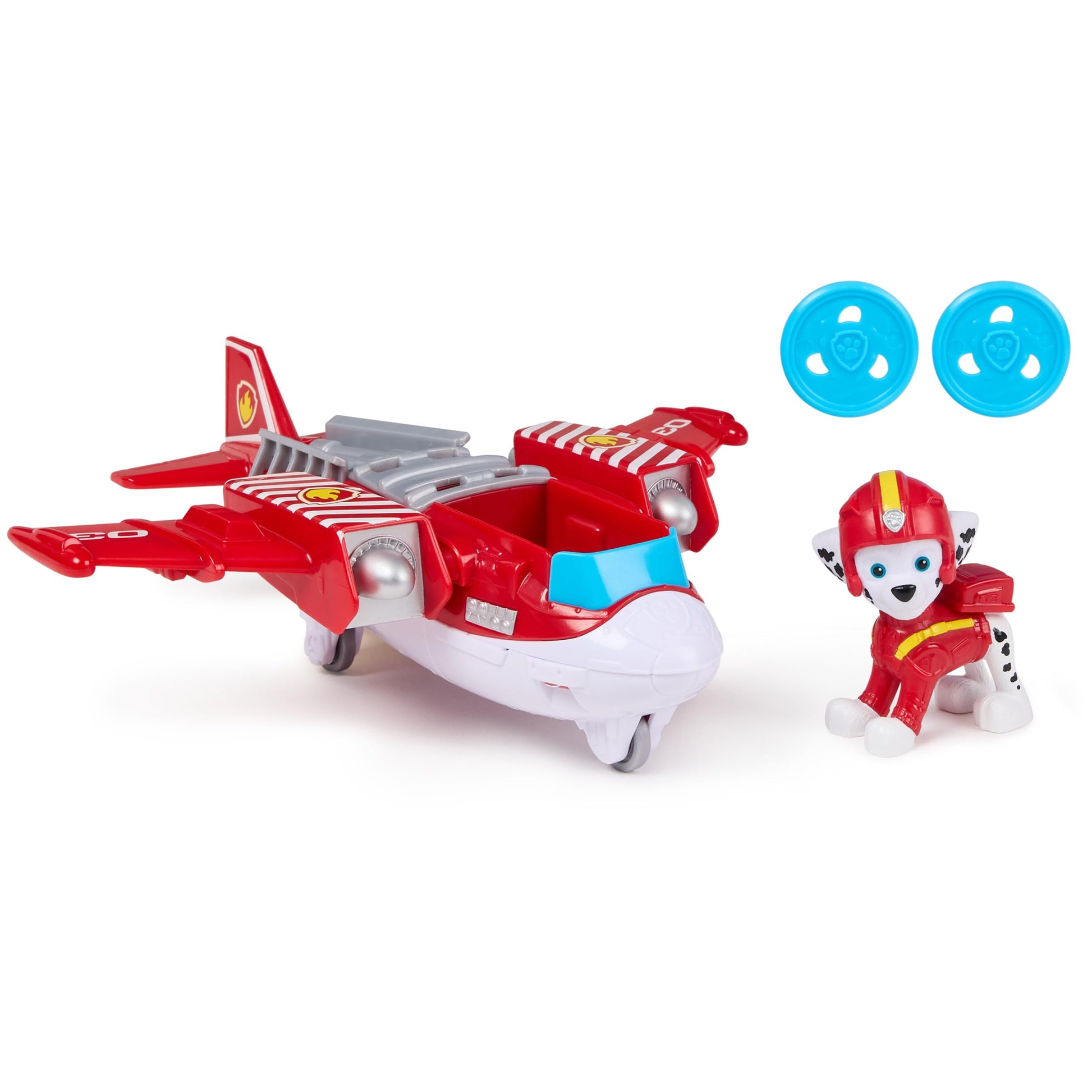 PAW Patrol Air Rescue Marshall Fire Fighter Rescue Plane with Launcher and 2 Bullets, Toys for Boys and Girls Ages 3+