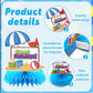 DTOFOOT 10Pcs Summer Party Decorations for Table,Hello Summer Honeycomb Centerpiece Hawaii Beach Pool Party Table Topper Decorat