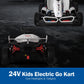FORESEE 24V Licensed BMW Kids Electric Go Kart - Adjustable Seat, 7.5 MPH, Drifting, LED Lights, 132 lbs Capacity, for Ages 6+,