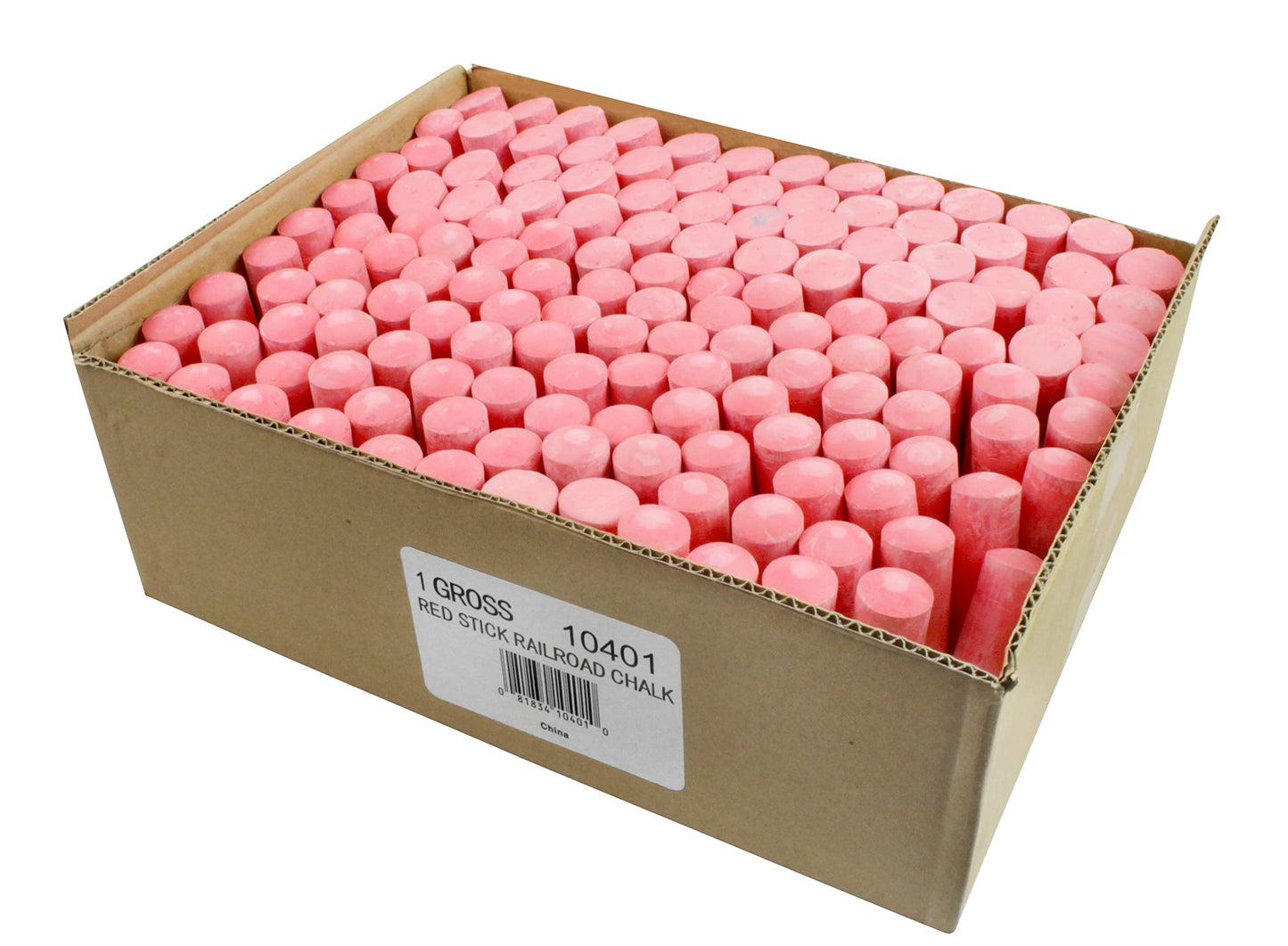 CH Hanson 10401 Red Railroad Chalk - 144 Pack, Multi-Color, Durable Blend Material, Perfect for Marking and Crafts