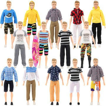 Sotogo 27 Pieces Doll Clothes And Accessories For 12'' Boy Doll Includes 12 Sets Casual Clothes, Career Jacket,Pants Outfits,Sho