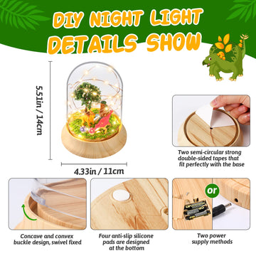 Laclun Dinosaur Night Light(Usb Upgrade Version),Build Your Own Dinosaur Toys For Kids,Diy Fairy Art And Crafts,Dinosaur Craft K